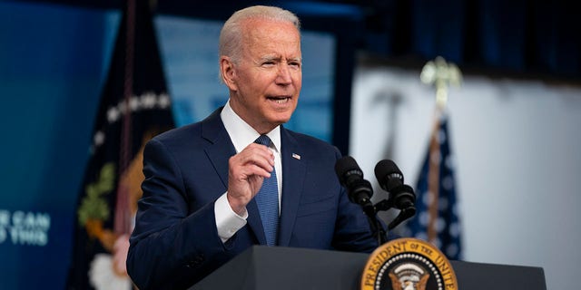 President Joe Biden speaks about the COVID-19 vaccination program from the White House campus on July 6, 2021.