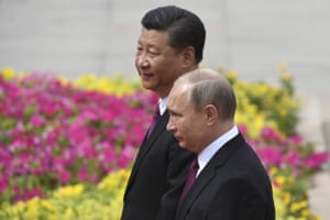 Russia’s President Vladimir Putin seen with Chinese President Xi Jinping.