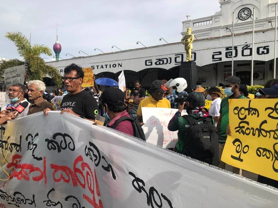A protest organized by Sri Lankan environmentalists