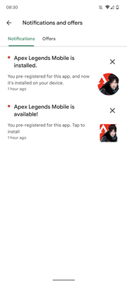 apex legends mobile play store notification