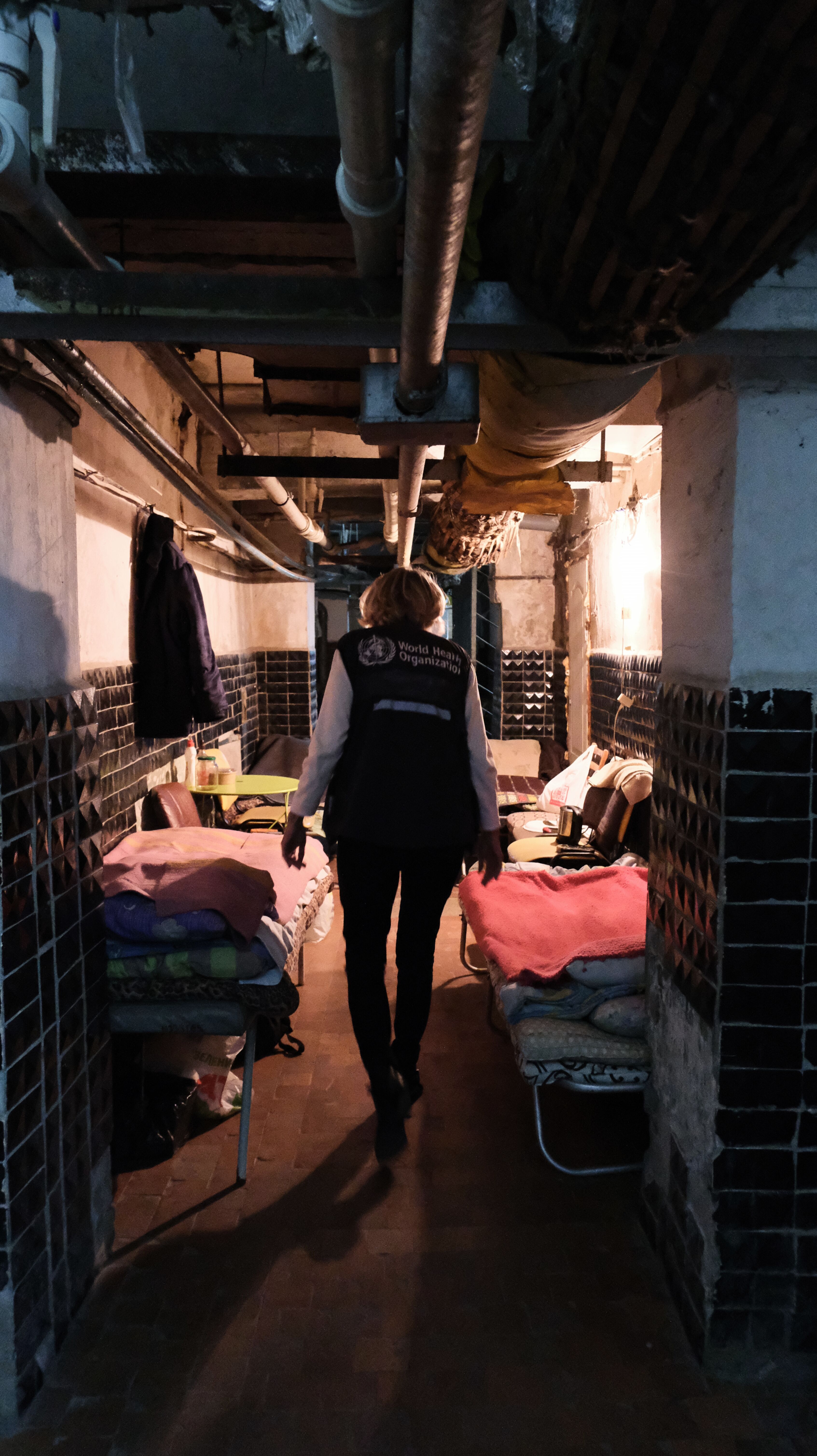 Health workers moved their patients, their beds, their equipment and themselves down to the bomb shelters built in the basements decades before during the cold war era.