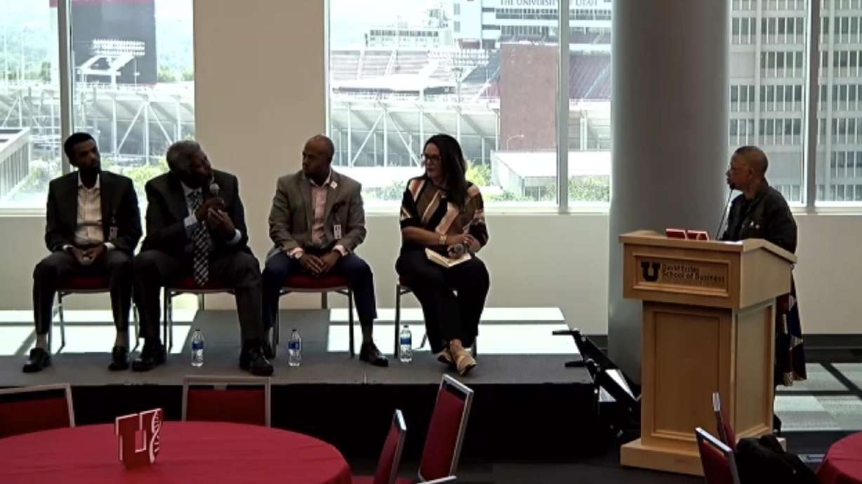 A panel of health care professionals discuss racial biases in health and medicine. The panel was a part of Juneteenth Day of Freedom Summit held by the University of Utah on Wednesday.