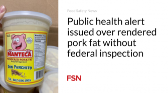 Public health alert issued over rendered pork fat without federal inspection