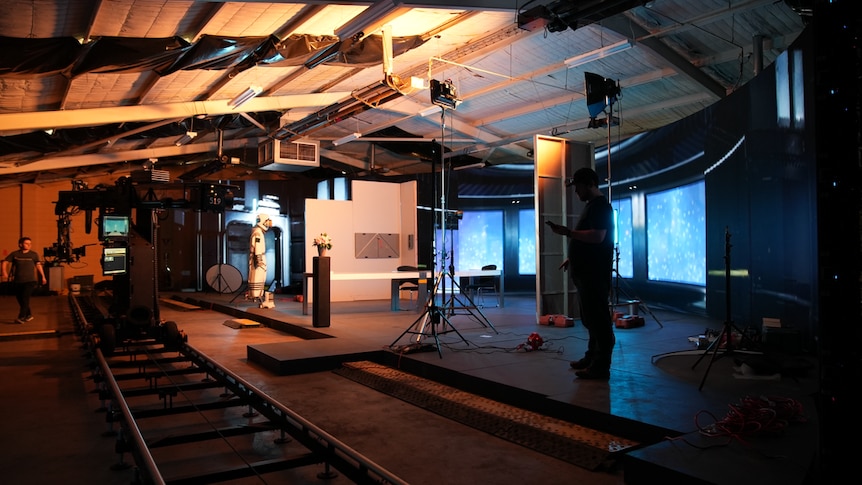 A set inside a film studio.