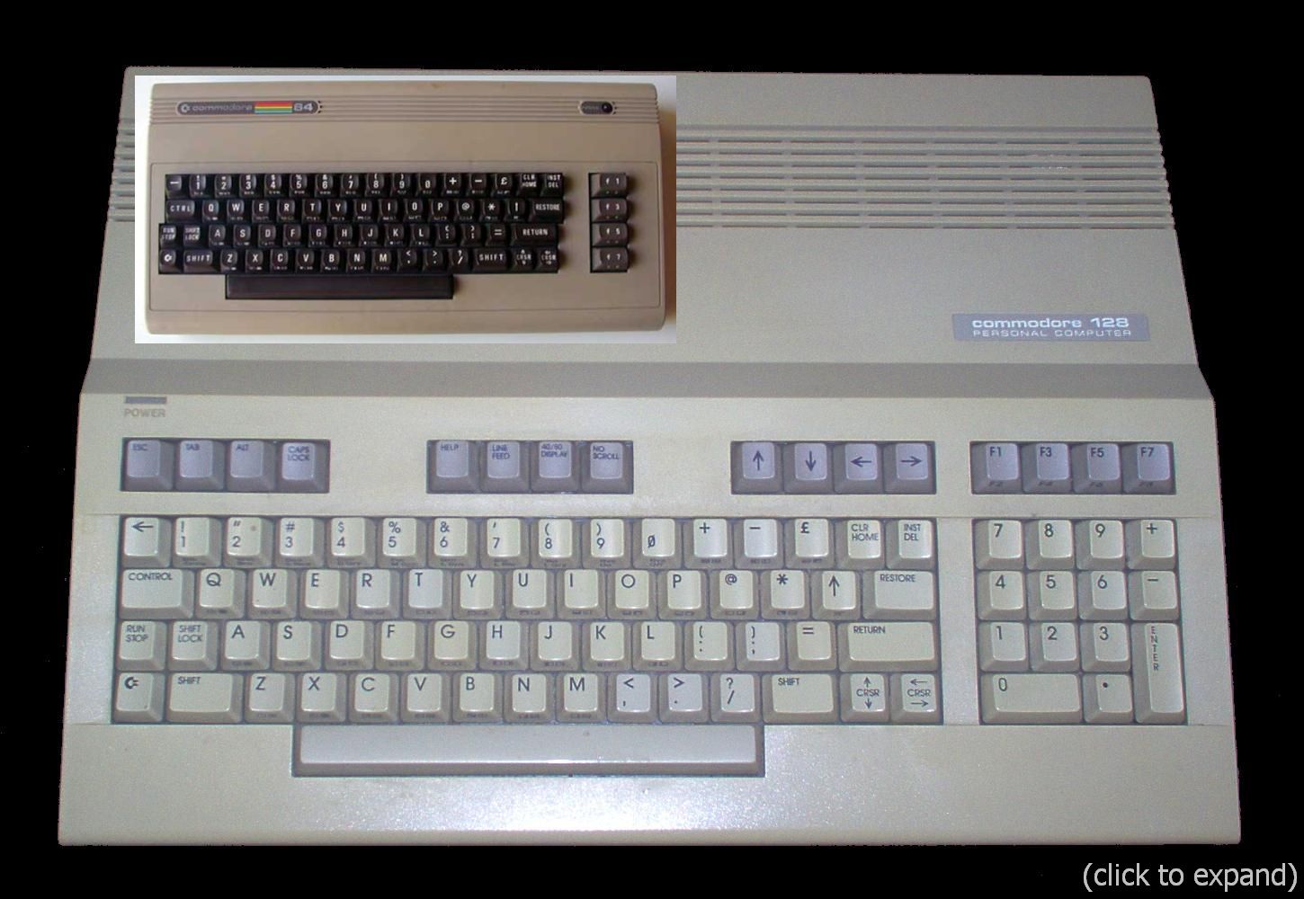 C128 keyboard with C64 inset