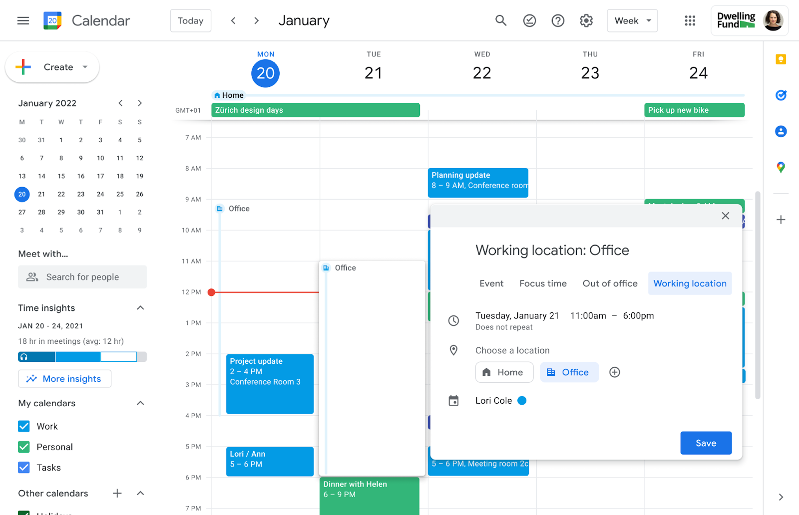Adding more flexibility to working locations in Google Calendar