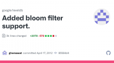 Added bloom filter support. · google/leveldb@85584d4 · GitHub