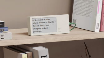 Poem/1 E Ink clock will tell the time disguised as an AI-generated poem
