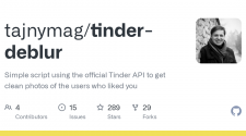 tajnymag/tinder-deblur: Simple script using the official Tinder API to get clean photos of the users who liked you